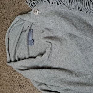 360 Sweater CASHMERE Brown Fringed Cardigan/Wrap